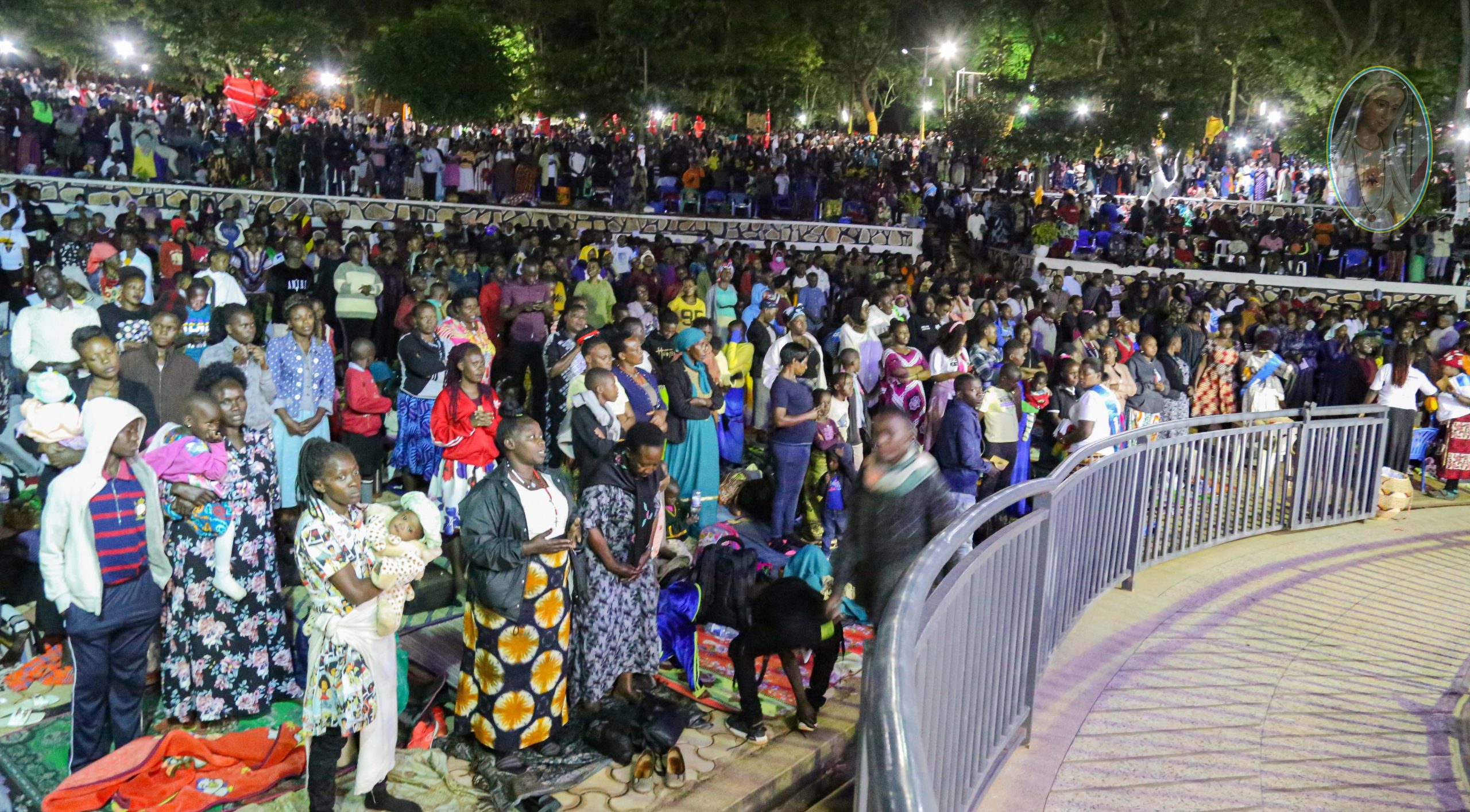 Kiwamirembe Mother Mary&#039;s Arena Arial View at Night Congration 2